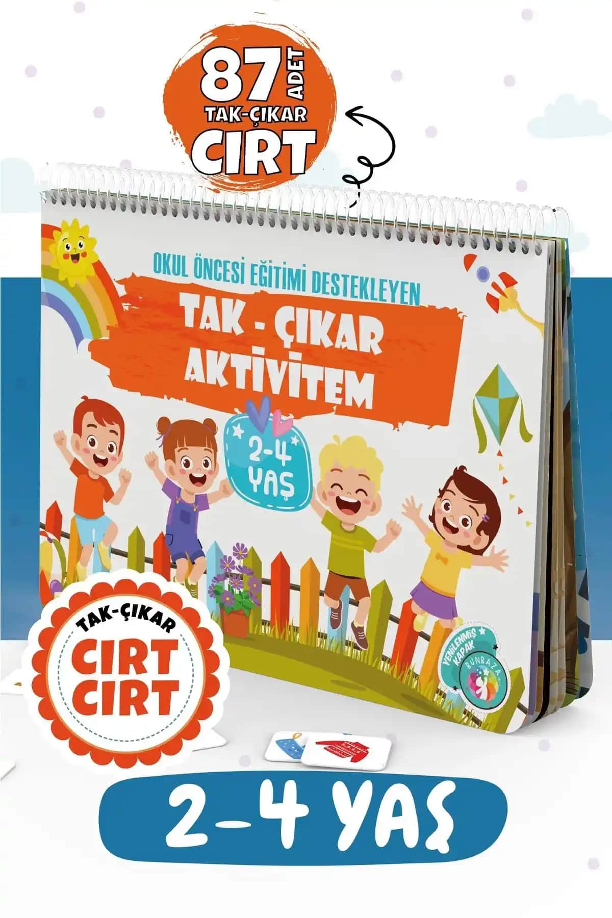 Bunbaza Çocuğumun Tak Aktivite Kitabı 2-4 Yaş Çocuklar İçin Eğlenceli ve Öğretici Eğitim Materyali