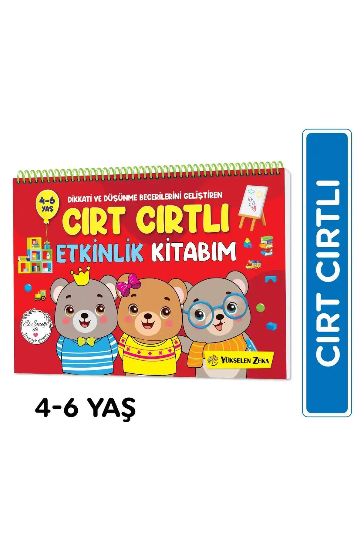 Yükselen Zeka 4-6 Yaş Çocuklar İçin Cırt Cırtlı Etkinlik Kitabı Güçlü Eğitim Desteği