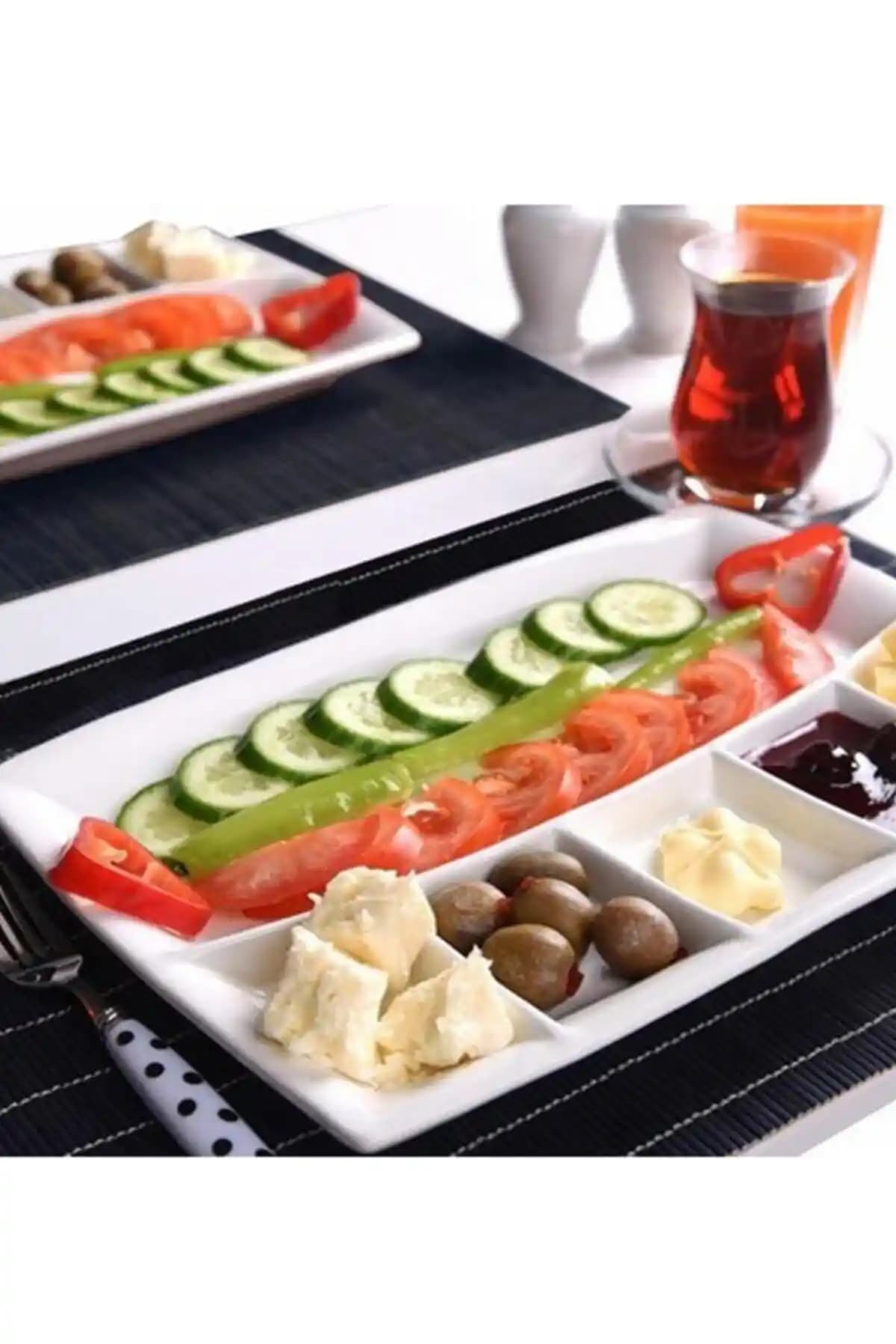 6 Bölmeli Kahvaltı Tabağı: Estetik ve İşlevsel Çözümle Modern Sofralar