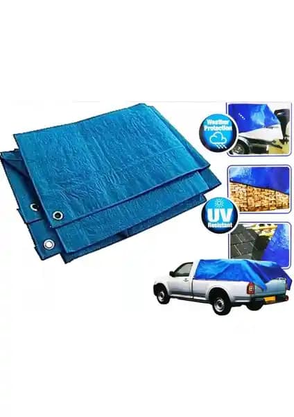 Abk Plastik Su Geçirmez PVC Branda 2m x 2m Dış Mekan Kullanımı İçin Dayanıklı Koruma