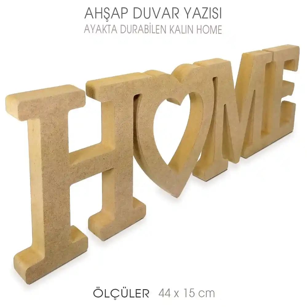 Ahşap Home Yazısı Dekorasyonda Sıcak ve Doğal Bir Dokunuş Sağlar