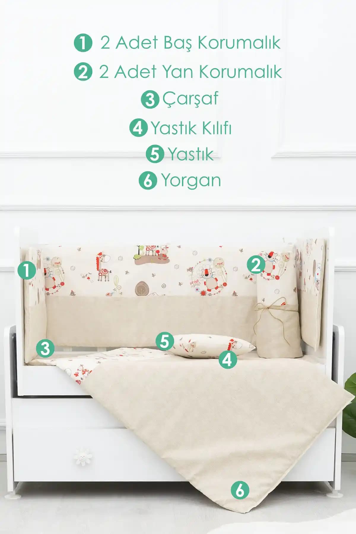 Beşik Uyku Seti 60x120: Çocuklar İçin Güvenli ve Dekoratif Uyku Çözümü