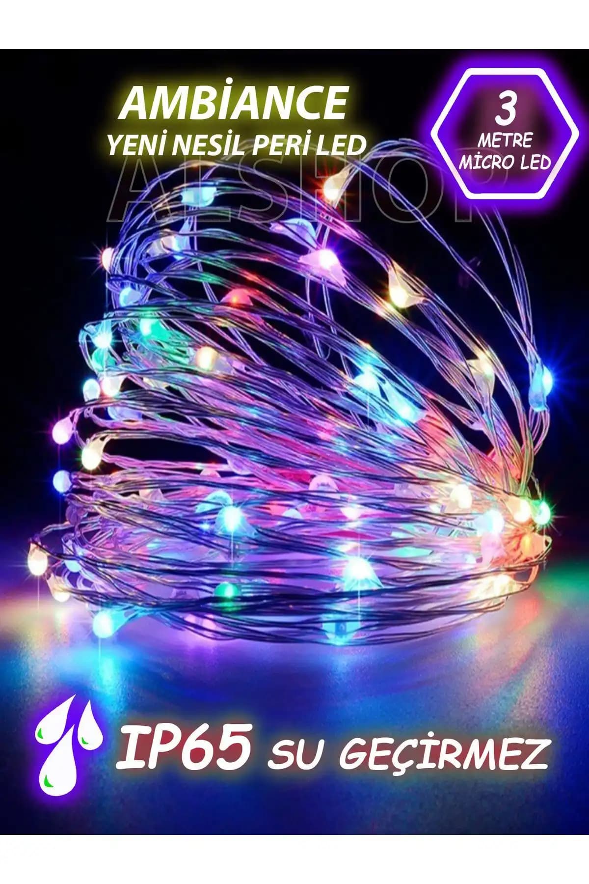ALSHOP Yeni Nesil 3 Metre 30 Ledli RGB Peri Led Işık ile Şık ve Fonksiyonel Dekorasyon
