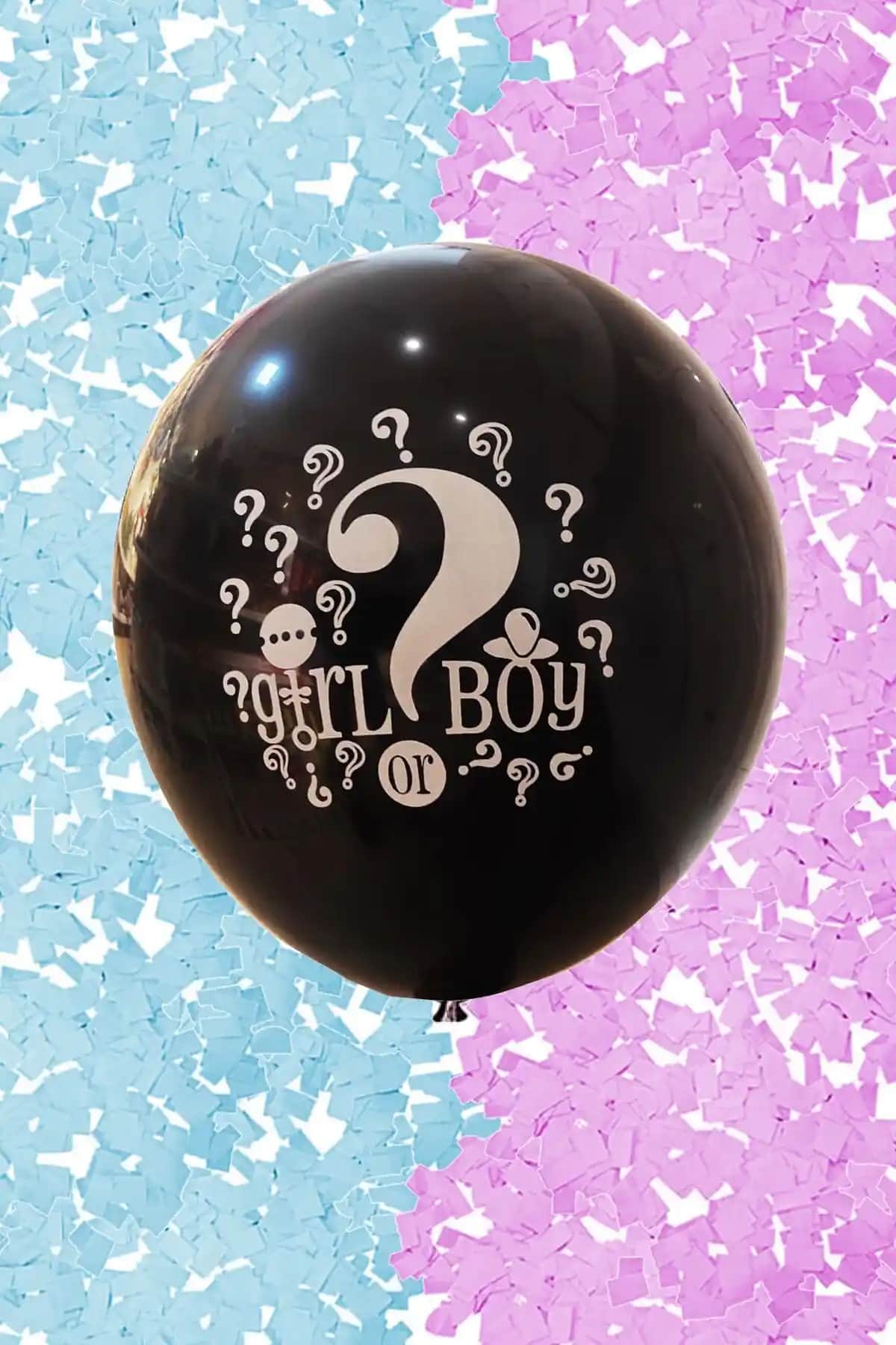 Büyük Boy Siyah Cinsiyet Belirleme Balonu ile Unutulmaz Doğum Günü Dekorasyonu