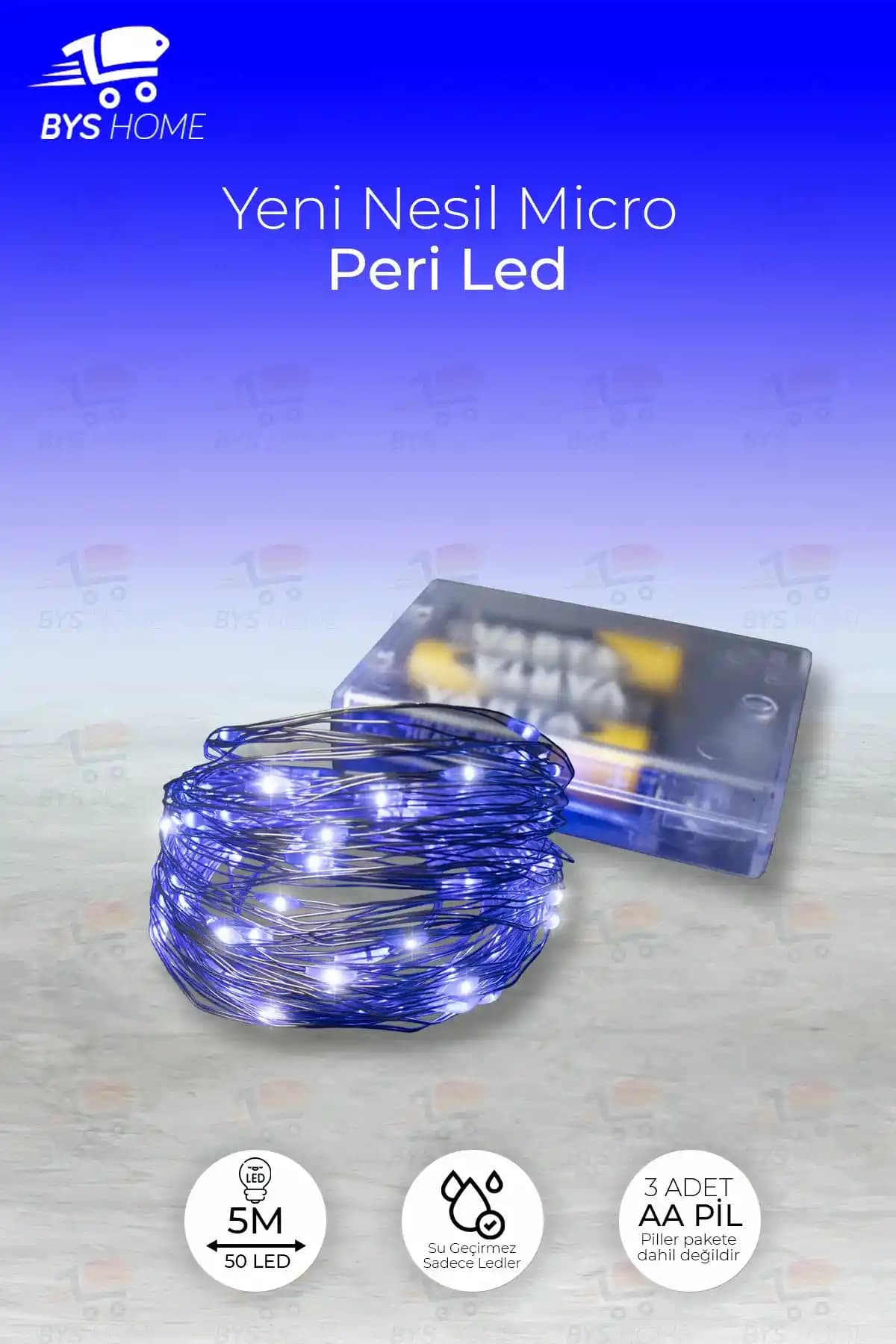 BYSHOME Peri Led 5 Metre Pilli Mavi Renk Dekoratif Aydınlatma Ürünü Özellikleri ve Kullanım Rehberi