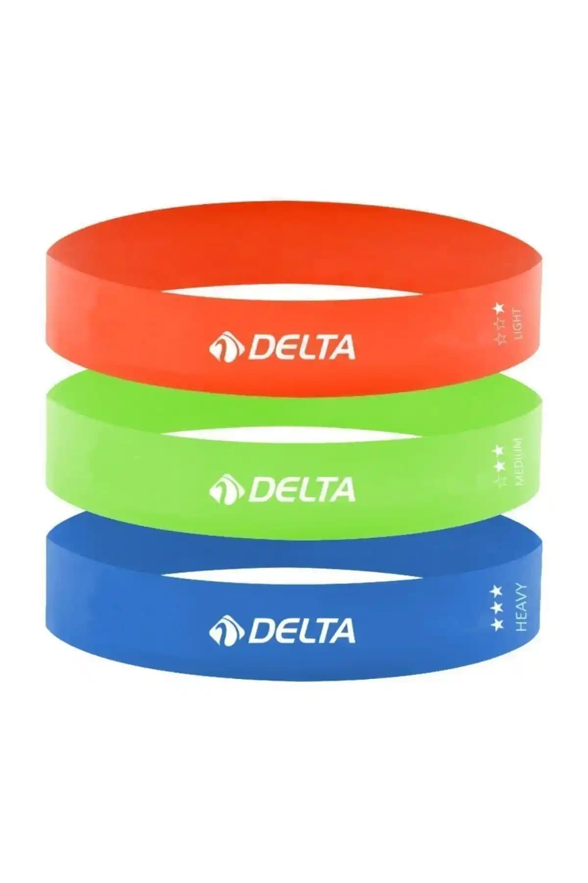 Delta Latex 3'lü Aerobik Pilates Direnç Egzersiz Seti Çok Yönlü Güç ve Esneklik Aracı