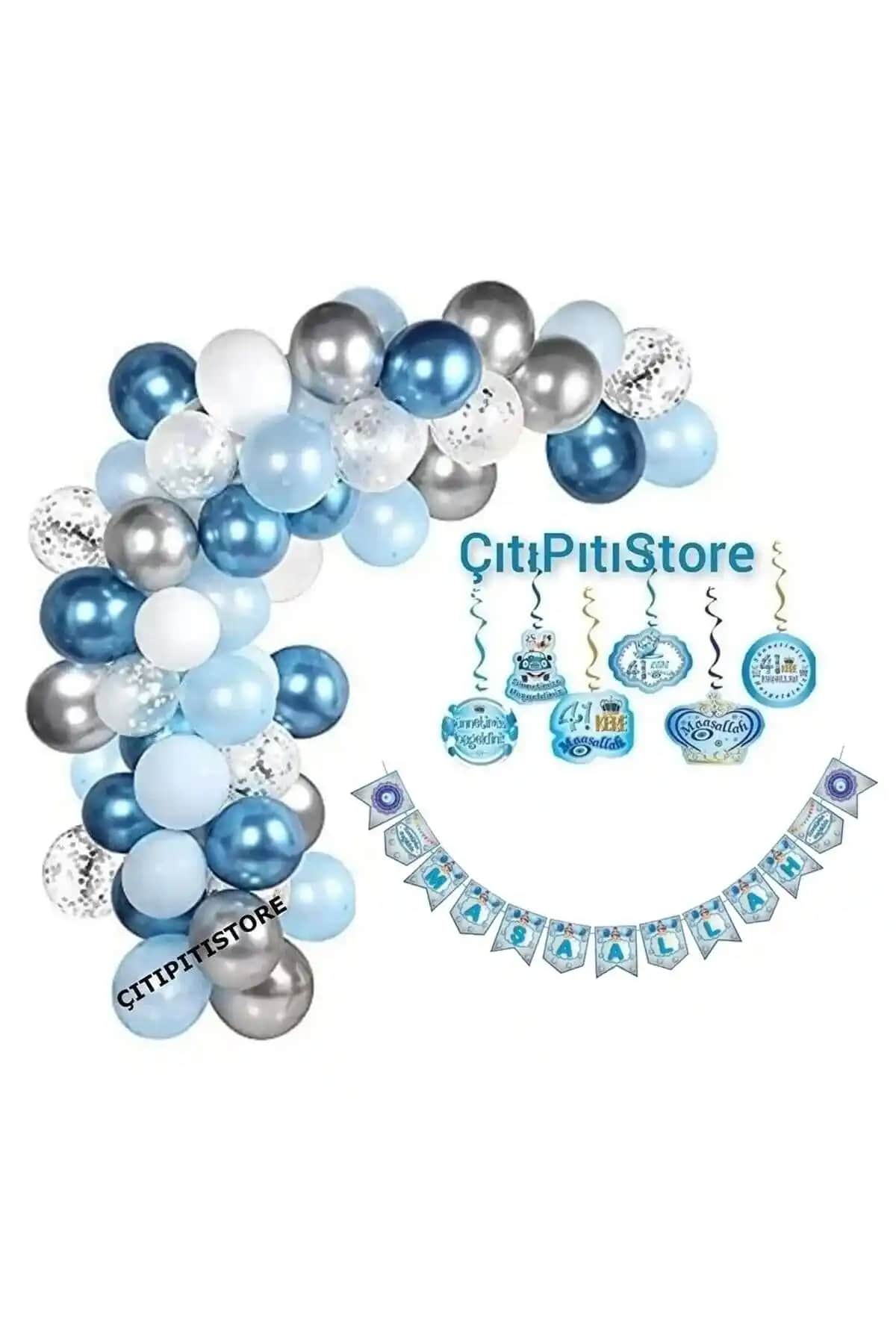 Düvenci Ticaret Sünnet Seti Balon Zincir Seti Renkli ve Eğlenceli Parti Dekorasyonu
