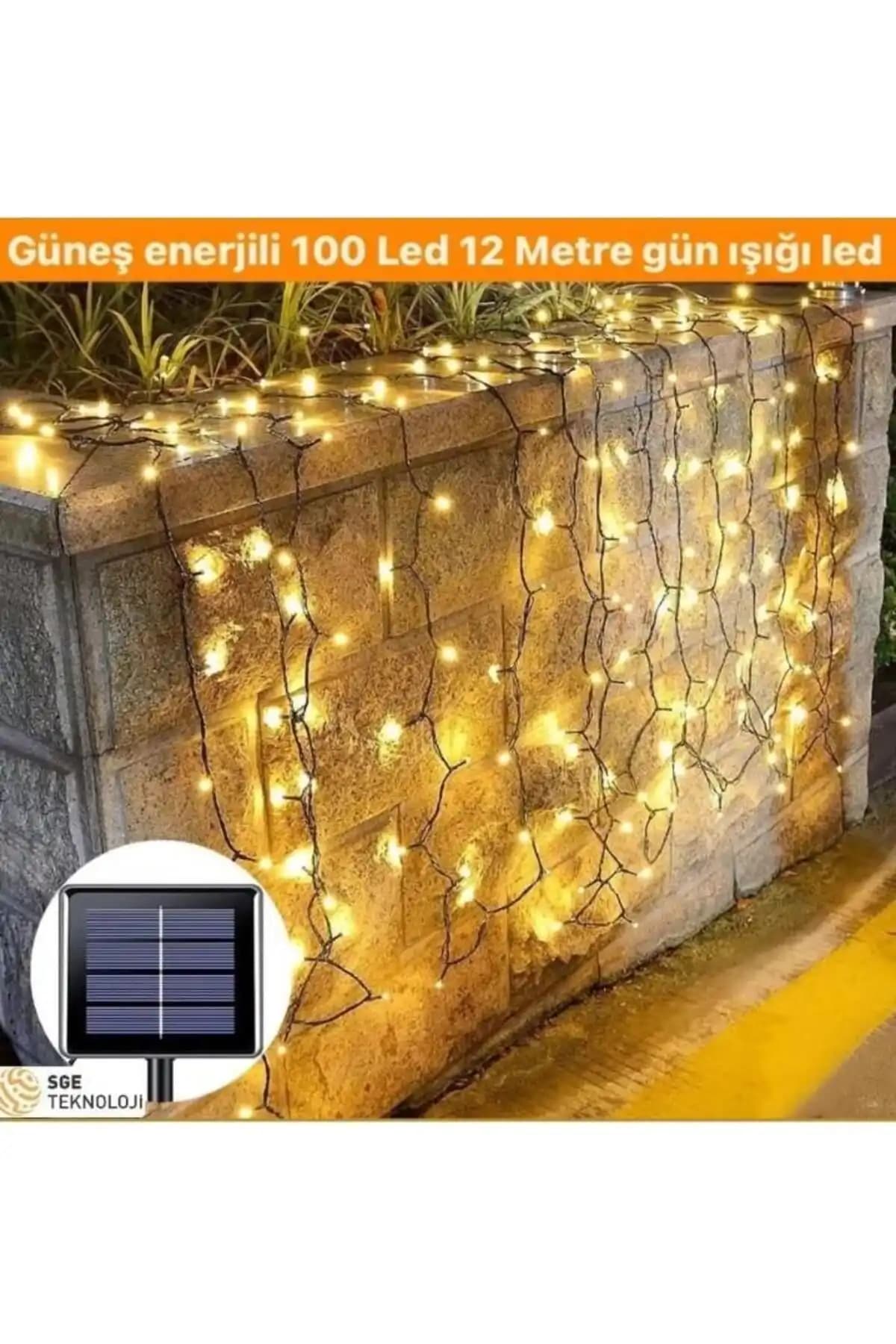 Güneş Enerjili 100 LED Sarı Renk Bahçe Aydınlatması ile Dış Mekan Dekorasyonunu Geliştirin