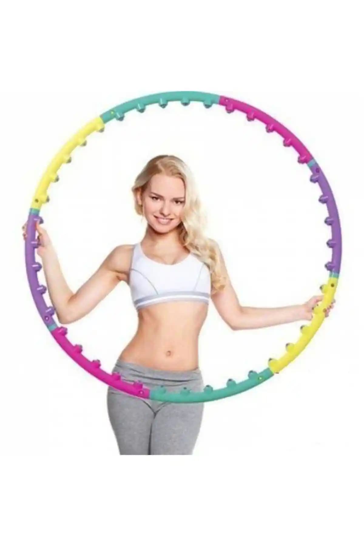 Leyaton Masajlı 8 Parça Çember Hulahoop ile Bel Şekillendirme ve Yağ Yakımını Destekleyin