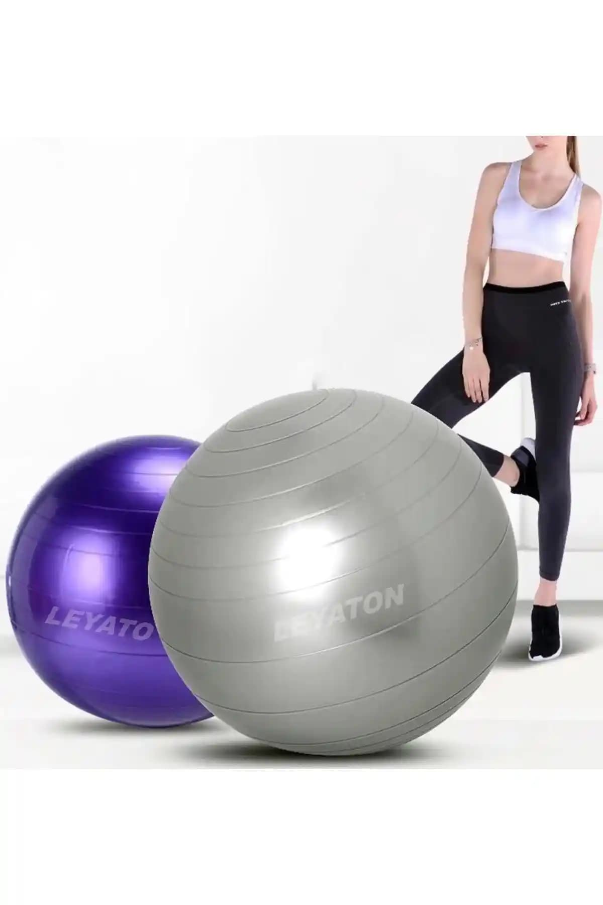 Leyaton Pilates Topu 75 cm Gri Sağlıklı ve Çok Yönlü Spor Ekipmanı