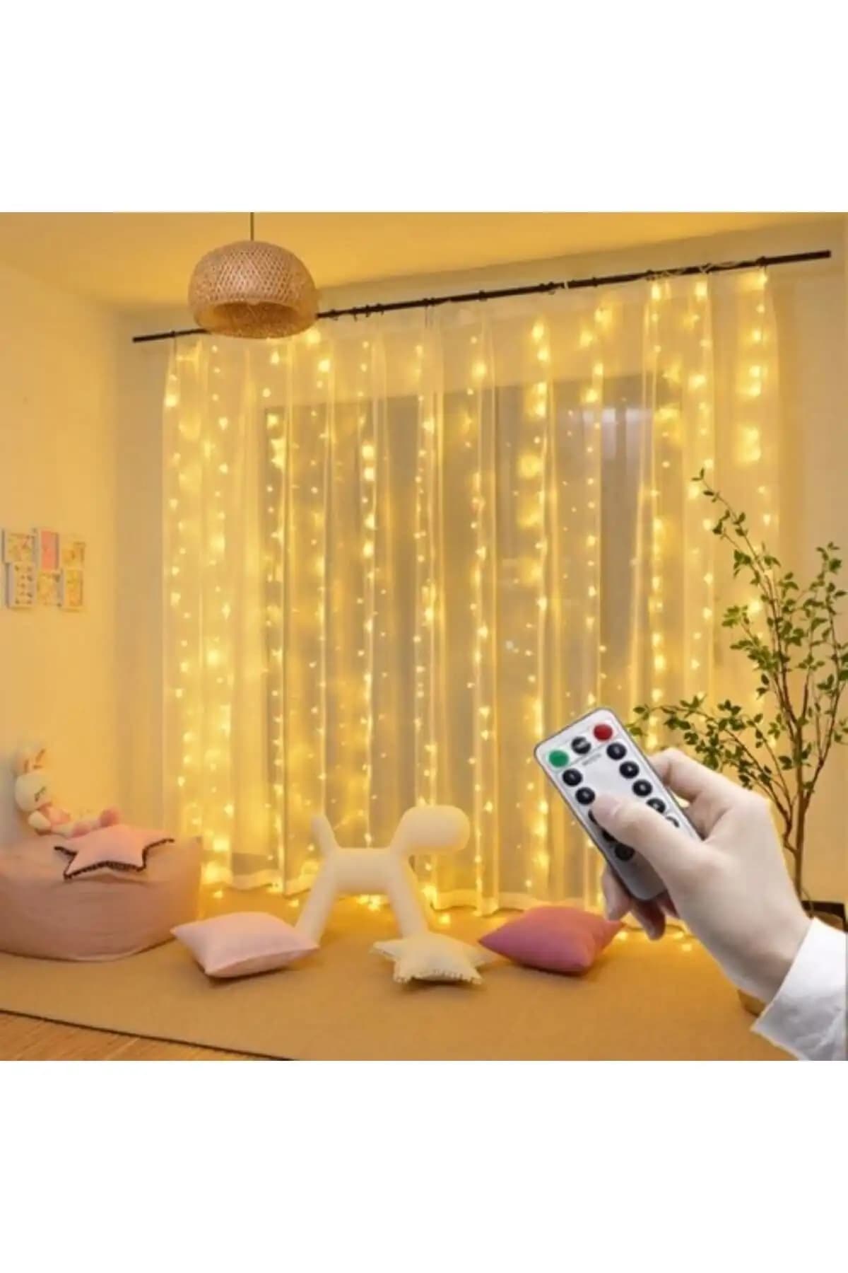 MYNONEV Animasyonlu 3x2 Metre İnce Telli LED Perde ve Yılbaşı Aydınlatma Ürünü