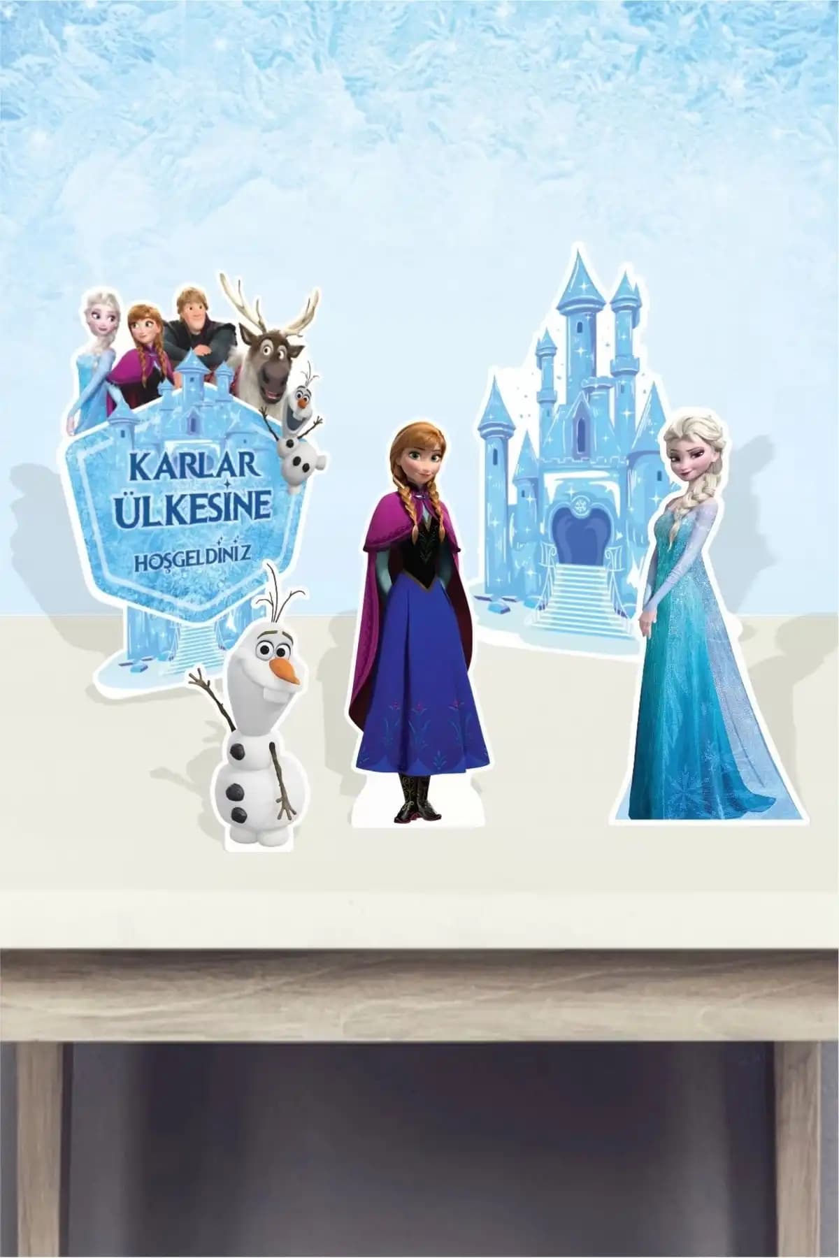 Neşeli Günlerim Frozen Karlar Ülkesi Masa Üstü Süsleme Seti Doğum Günü ve Çocuk Partisi Dekorasyonu