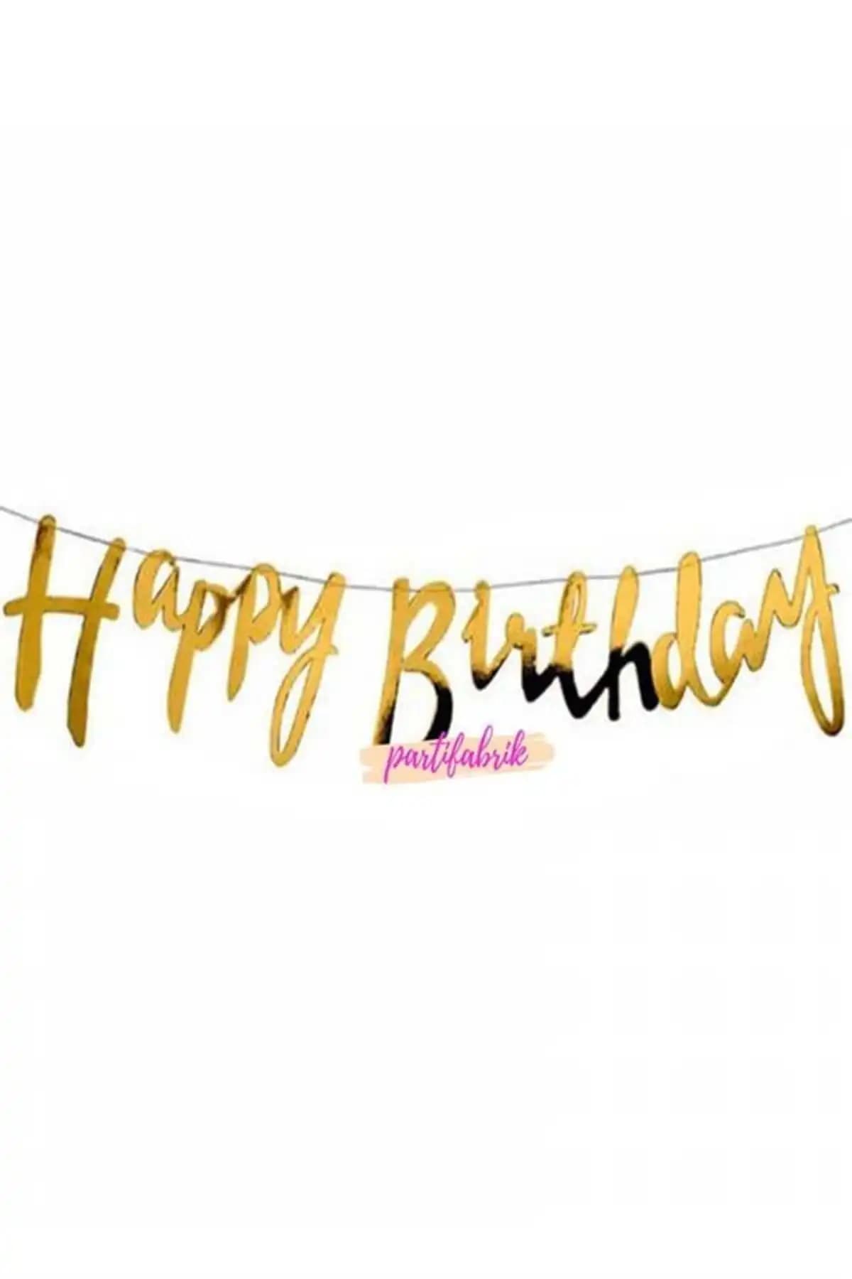 Partifabrik Happy Birthday Italik Yazı Süs: Renkli ve Dayanıklı Doğum Günü Dekorasyonu
