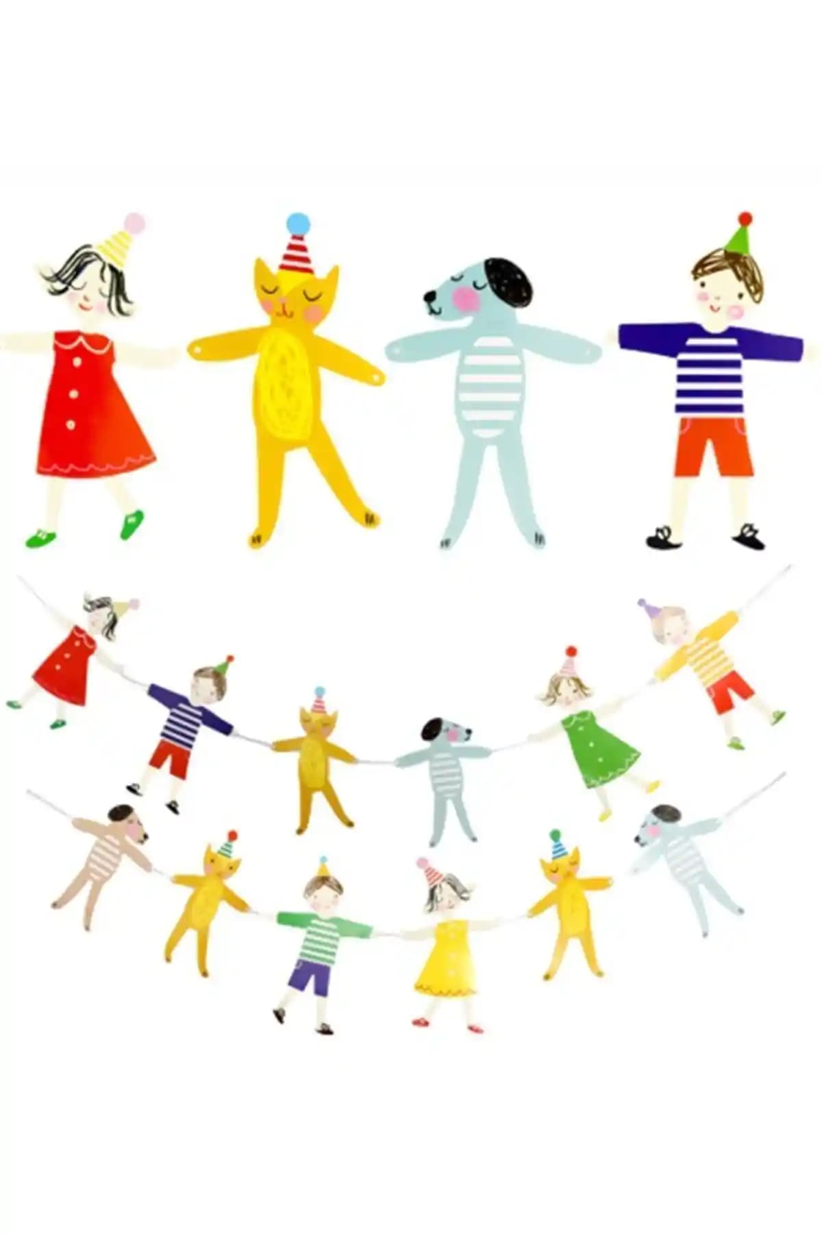 Partifabrik Neşeli Çocuklar Banner Süs: Renkli ve Eğlenceli Doğum Günü Dekorasyonu