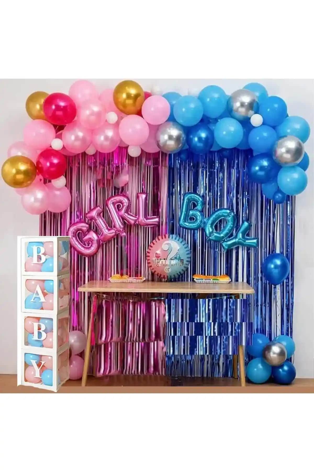 Patla<dı> Gitti Cinsiyet Belirleme Parti Seti Renkli ve Eğlenceli Doğum Günü Dekorasyonları