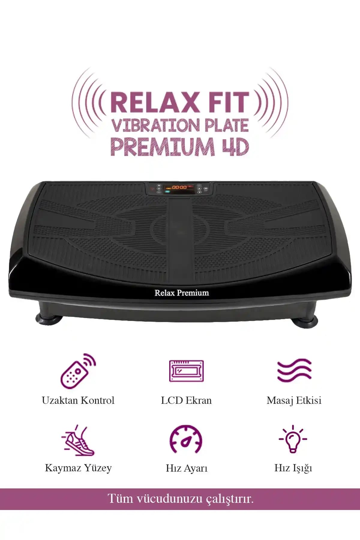 Relax Fit Premium 4D 7 Kombinasyonlu Vibration Plate ile evde etkili egzersiz ve terapi deneyimi