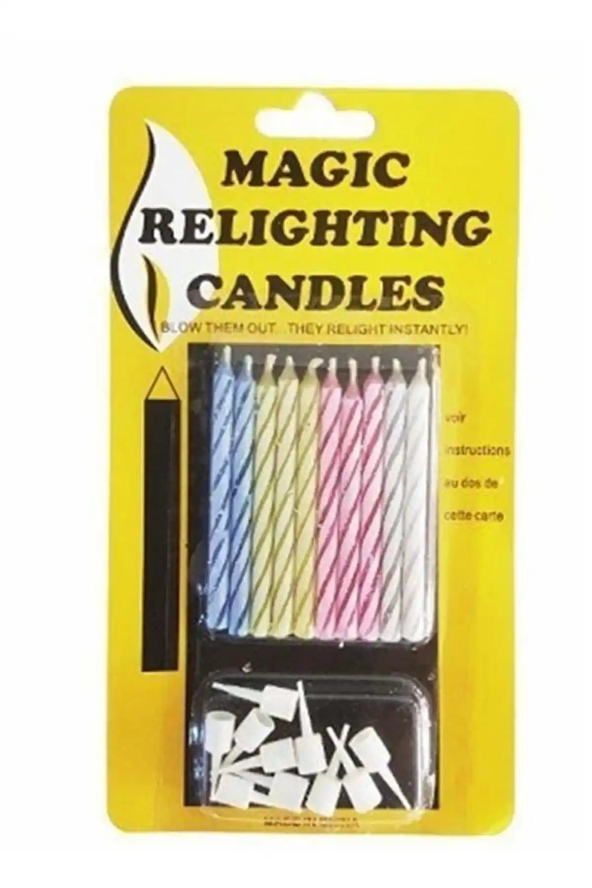 Turkuaz Party Şaka Mumları 10'lu Renkli ve Eğlenceli Doğum Günü Atmosferi İçin