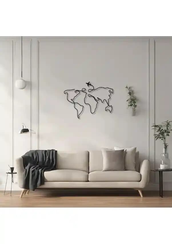 Dünya Haritası Metal Dekorasyon Trendleri ve Modern Mekanlara Katkısı