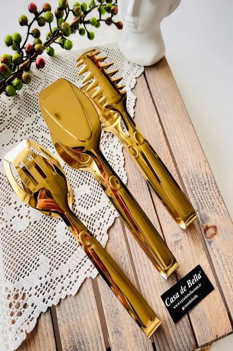 Gold Servis Maşa Setleri: Şıklık ve Dayanıklılıkla Sofranızı Zenginleştirin