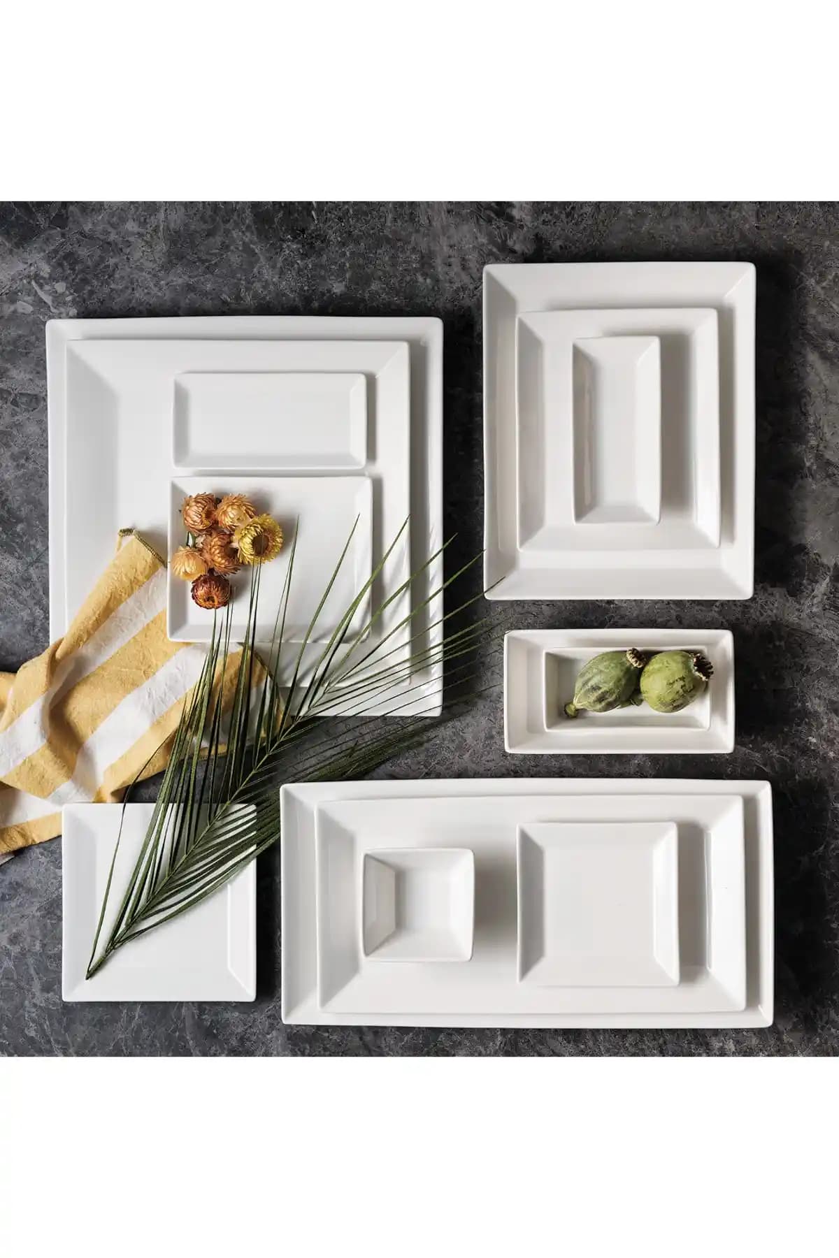 Karaca Carmen Trend Dikdörtgen Porselen Tabak Modern ve Şık Dekorasyon Unsuru