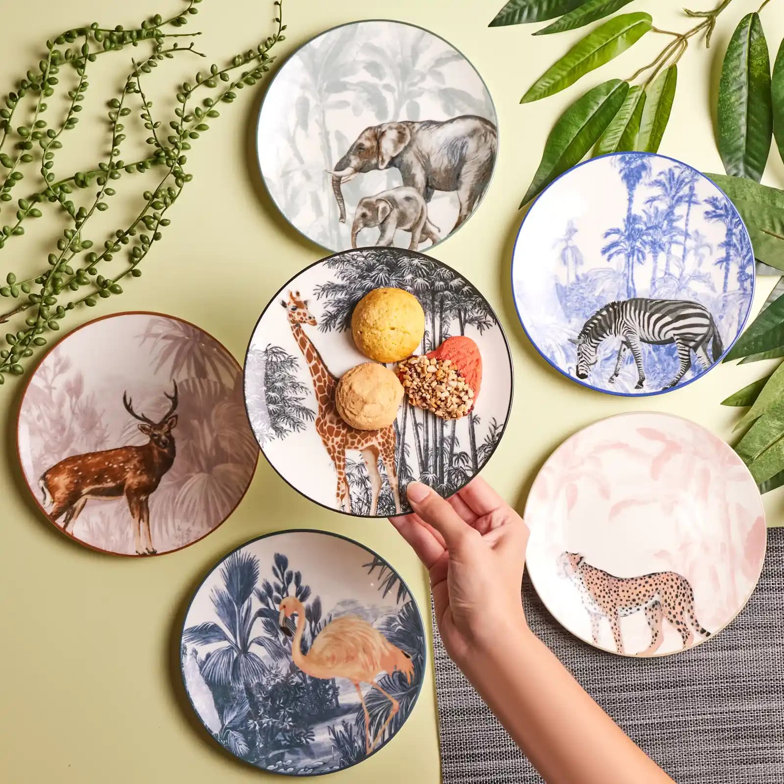 Karaca Jungle 6 Parça Pasta Takımıyla Modern ve Doğal Mutfak Dekorasyonu