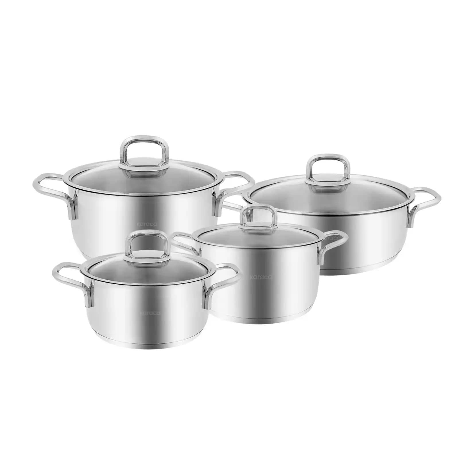 Karaca Sakura PowerSteel 8 Parça 316 Çelik Tencere Seti ile Modern Mutfak Dekorasyonu