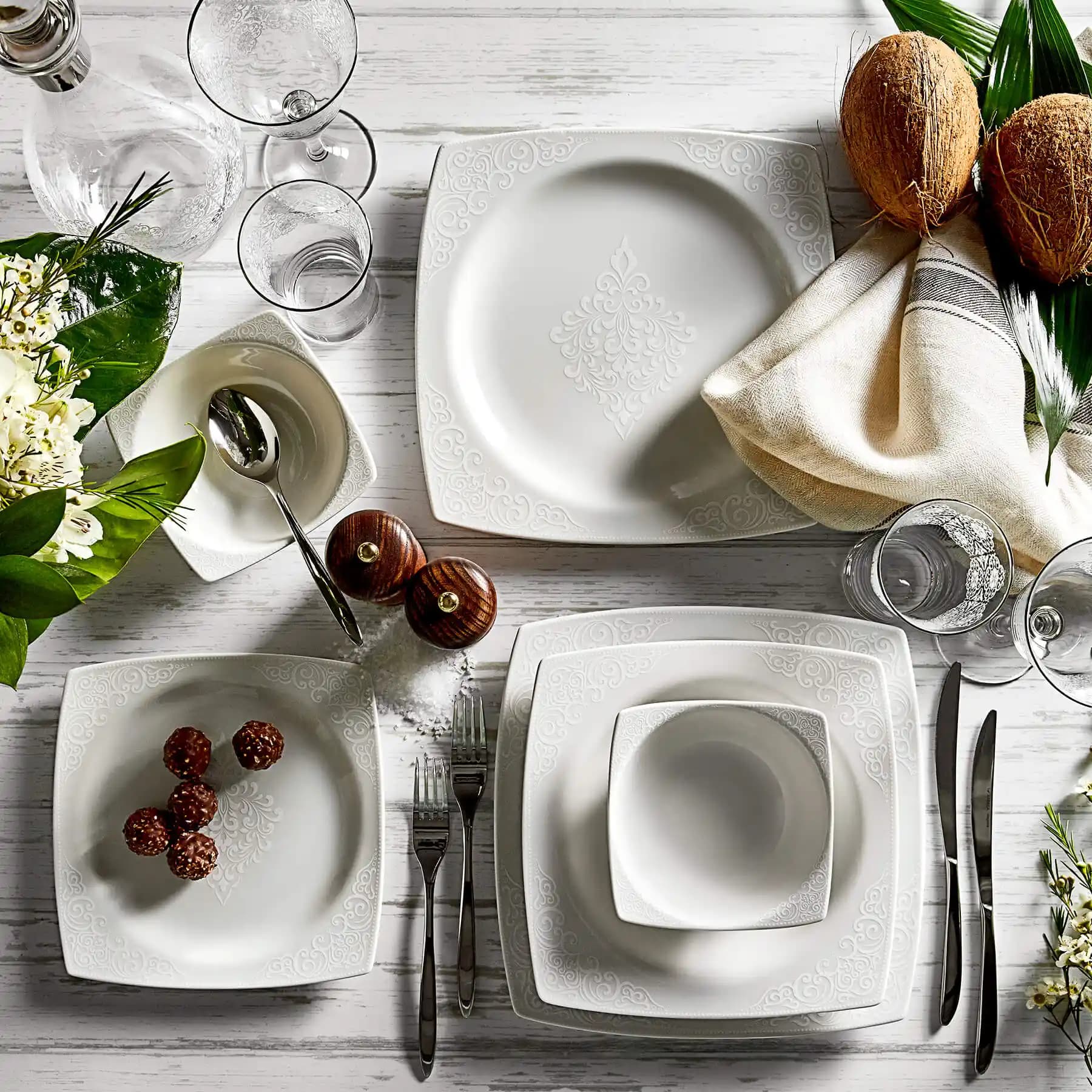 Kare 6 Kişilik Yemek Takımları Modern ve Şık Dekorasyon İçin Uygun Seçenekler