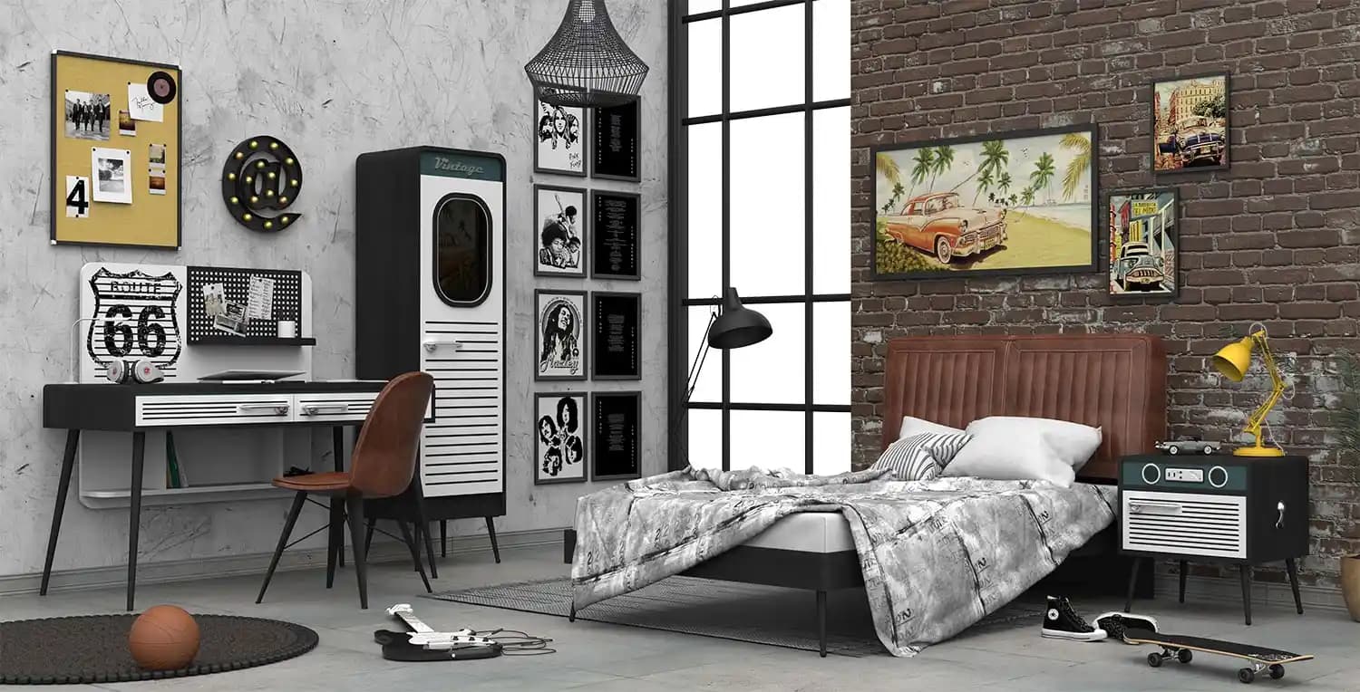 Retro genç odası dekorasyonu: modern dokunuşlarla nostaljik ve özgün yaşam alanları yaratma rehberi