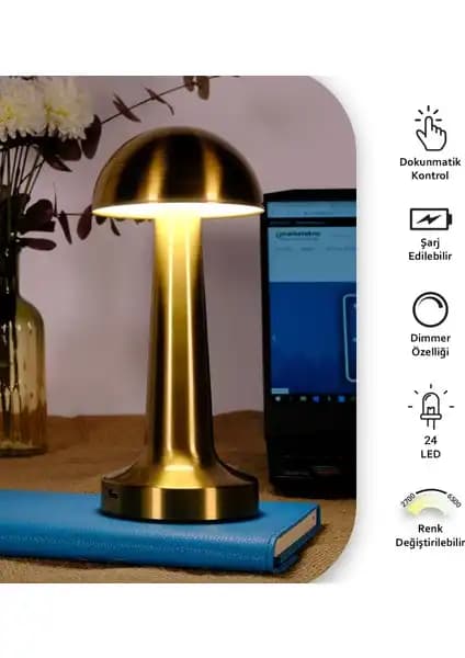 Ack Şarjlı Dokunmatik LED ve Noas Atina 3 Işık Gold Masa Lambası Karşılaştırması 1