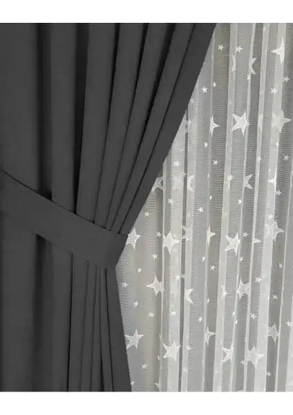 BD Beyaz Dokuma Antrasit Gri Perde ve Meva Home Kadife Fon Perde Karşılaştırması 1