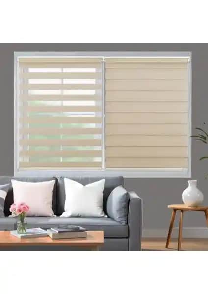 Blind-X Krem Bambu Stor Zebra Perde ve Güneş Perde Düz Krem Perde Karşılaştırması