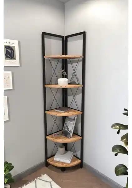 Bofigo 5 Raflı Metal Köşe Kitaplık ve 4 Raflı Dekoratif Kitaplık Karşılaştırması