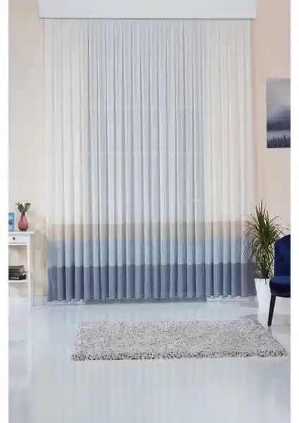 Elenor Şeritli Keten Görünümlü ve Farbateks Pembe Renk Geçişli Tül Perde Karşılaştırması