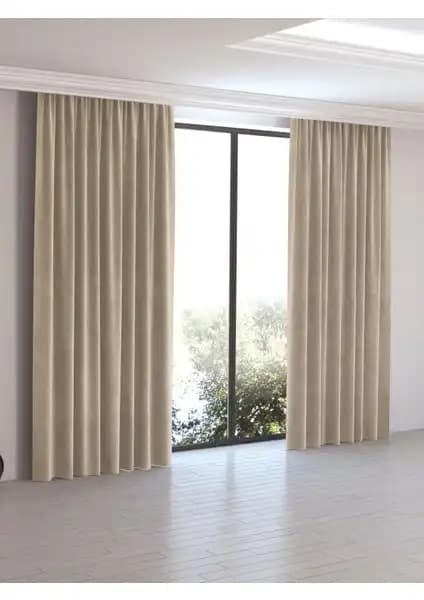 Perle Home Daily Series Ada Çayı Rengi ve Bej Ada Fon Perde Karşılaştırması 2