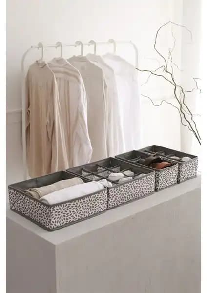 Rek Home 2'li Beyaz Dolap Çekmece Organizer ve 4'lü Gri Çocuk Odası Düzenleyiciler 2