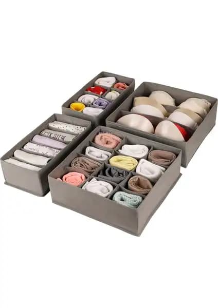 Rek Home 2'li Beyaz ve 4'lü Gri Organizer Setleri ile Ev ve Çocuk Odası Düzeninizi Sağlayın 2