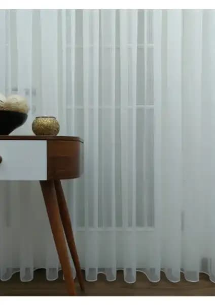 Taç İnce Çizgili Sade Tasarım ve Simli Bambu Tül Perde Karşılaştırması 1