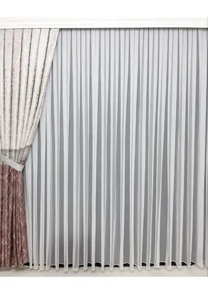 Taç Issa Perde Düz ve Grek Etek Nakışlı Tül Perde Karşılaştırması 1