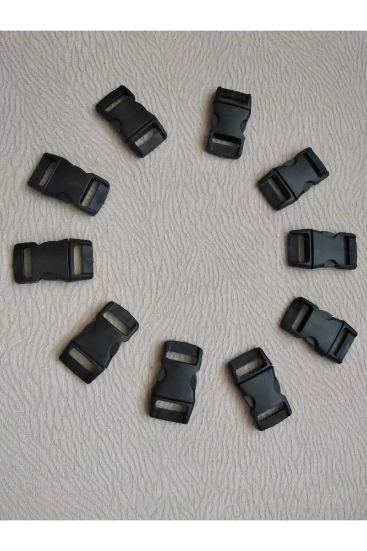 Genel Markalar Siyah Plastik Paracord Bileklik Klipsi 10 Adet, Dayanıklı ve Kullanışlı Tasarım