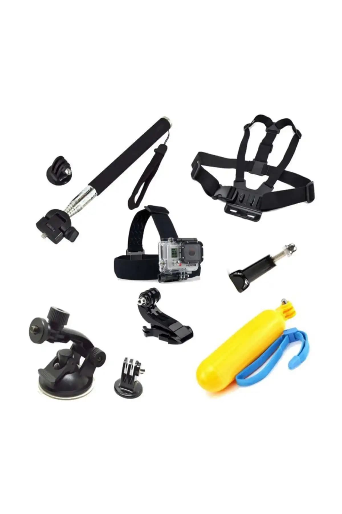 GoPro Uyumlu 9 Parça Aksesuar Seti: Çok Yönlü ve Dayanıklı Çekim Çözümü
