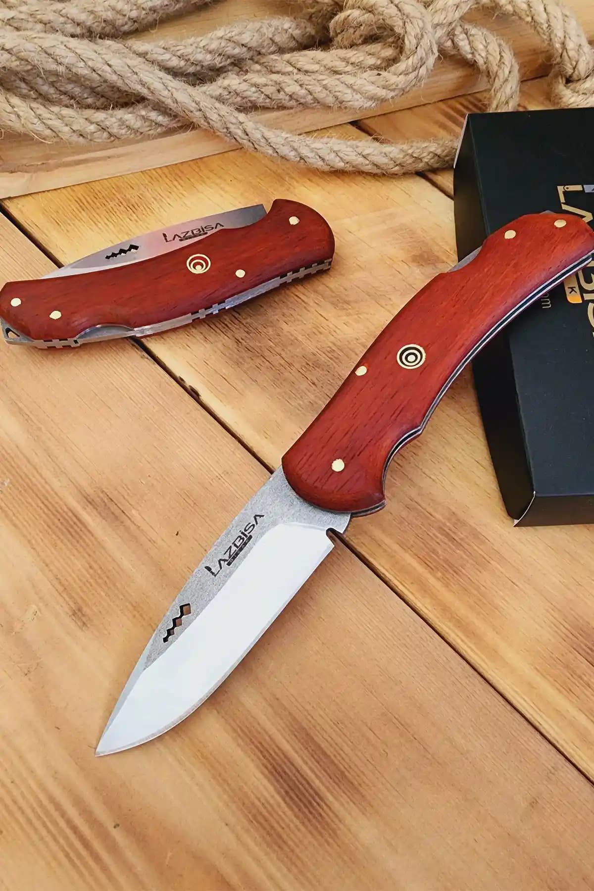 Lazbisa Paduk Saplı Kamp Çakı: Dayanıklı ve Çok Amaçlı Outdoor Bıçak