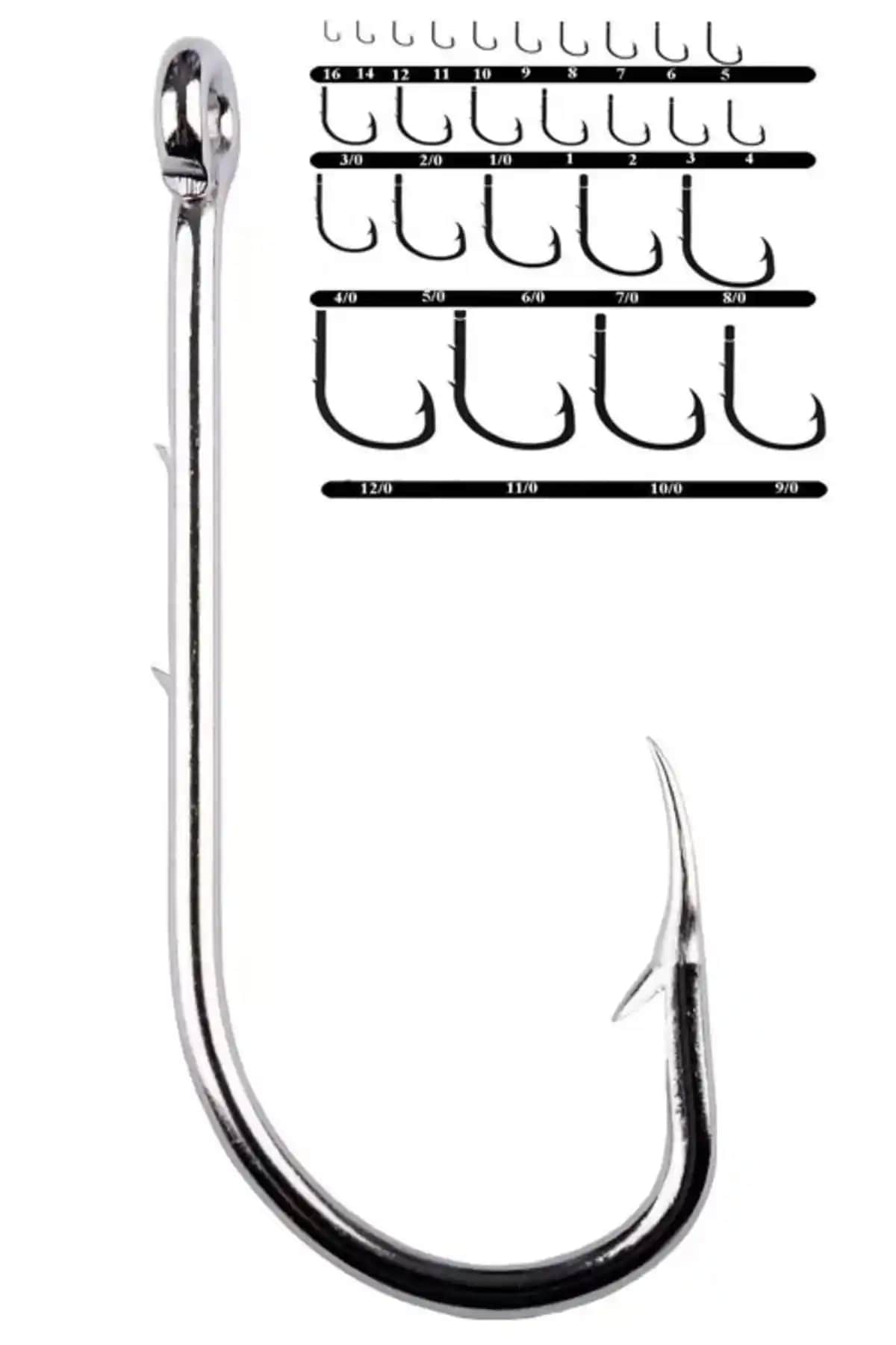 Youvella 1466 Delikli Tırnaklı Papağan Olta Iğnesi 100'lü Nikel Çapraz Yönlü Tasarım