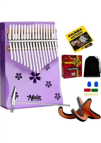 Midex KLX87-PAK Ahşap Kalimba: Yüksek Kaliteli Ses ve Geniş Aksesuar Paketi ile Müzik Deneyimi