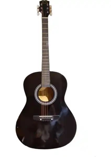 Music Station Siyah Akustik Gitar 4/4 Kılıf ve Pena Seti Güvenli Taşıma ve Koruma İçin