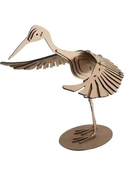 3D Ahşap Turna Kuşu Puzzle: Eğlenceli ve Eğitici Dekoratif Ahşap Yapboz
