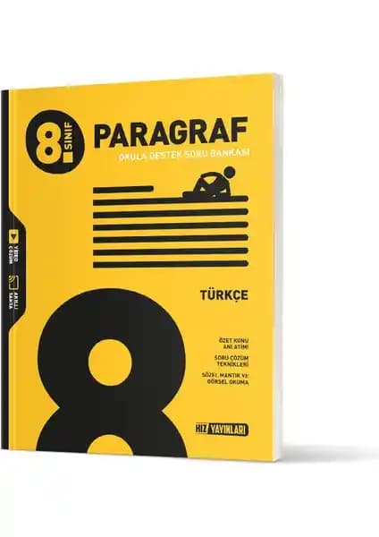 8. Sınıf LGS Türkçe Paragraf Soru Bankası Hız Yayınları Öğrencilerin Sınav Başarısını Artırır
