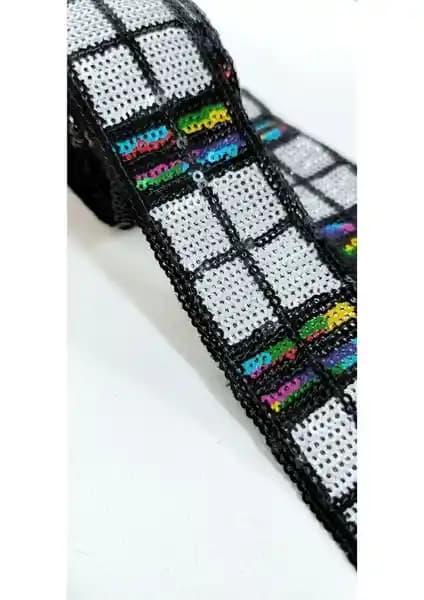 Altay Aksesuar Siyah Gümüş Pul Payet Şerit: Çok Yönlü ve Şık Dekoratif Detay