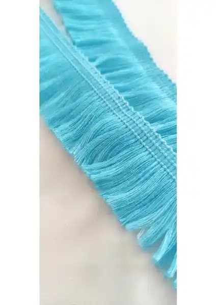 Altay Aksesuar Turkuaz Renk Pamuk Kenar Püskül Saçak Dekoratif ve Çok Yönlü Kullanım İmkanı