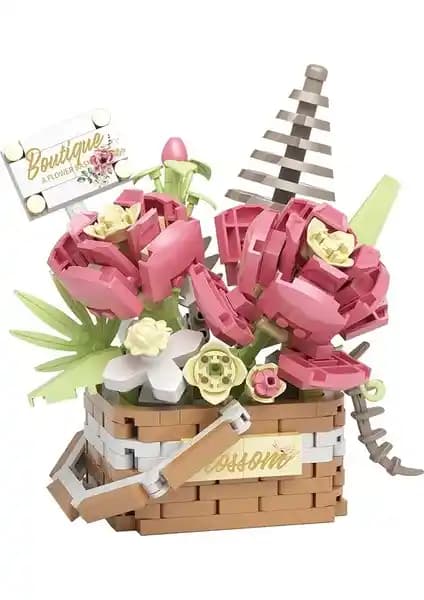 Corney Design Pembe Güller Sepetli Kendin Yap Diy Seti Ev Dekorasyonu İçin Uygun