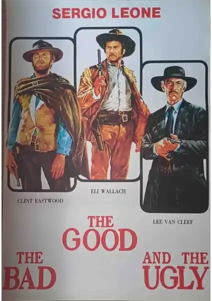 İyi Kotu Cirkin Film Afişi 66×97 cm yüksek kaliteli parlak kuşe kağıt üzerinde detaylı tasarım